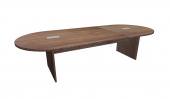 10 Person Modern Walnut Racetrack Conference Table