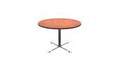 42 Inch Round Conference Table - (Cherry / Chrome)
