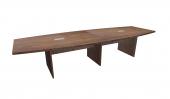 12 FT Modern Walnut Boat Shaped Conference Table